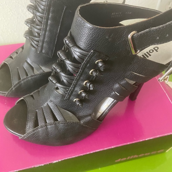 Preloved open toe black booty - Picture 5 of 7